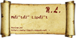 Máté Lipót névjegykártya